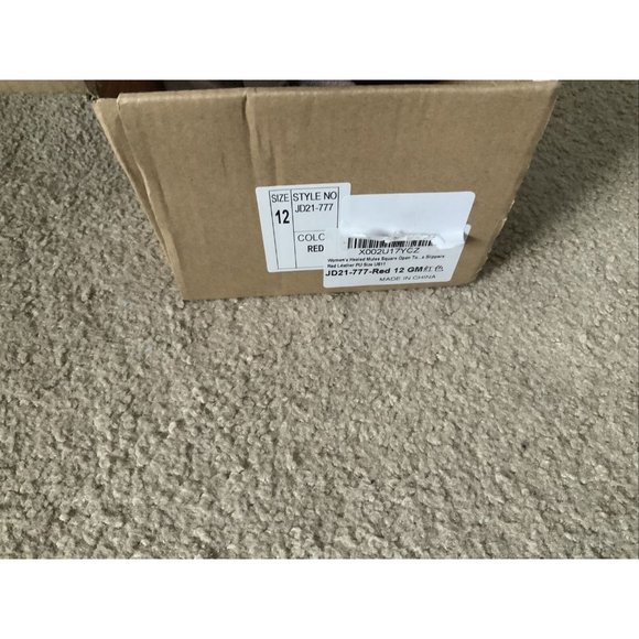 Womens Braided Heeled Mules Square Open Toe Stilleto Sandals, Red Heeled Sandals - Picture 2 of 9